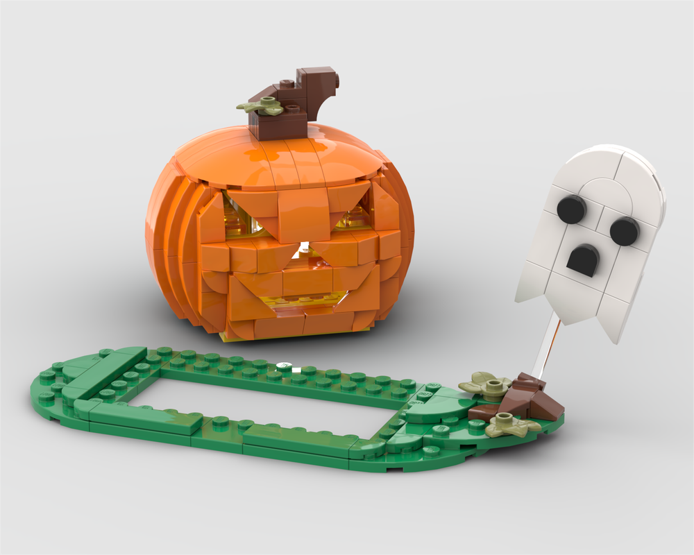 Lego Up-Scaled pumpkin head & base