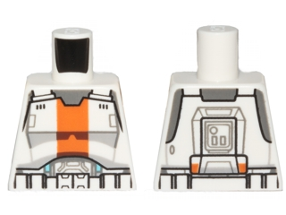 Lego Torso SW Armor Republic Trooper with Orange Stripe Pattern / White