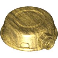 Lego Helmet, Disk Shape with Stud on Front / Pearl Gold