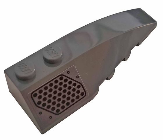 Lego Wedge 6 x 2 Right with Black Vents Pattern (Sticker) - Set 75928