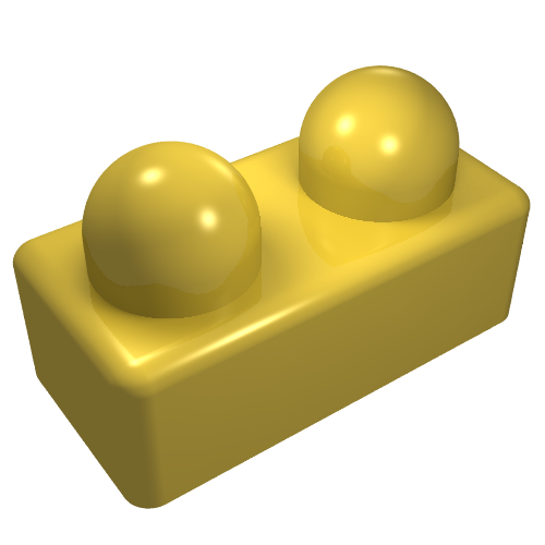 Lego Primo Brick 1 x 2 / Yellow