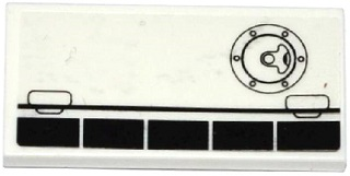 Lego Tile 2 x 4 with Airplane Flaps and Filler Cap Pattern Model Right Side (Sticker) - Set 60078