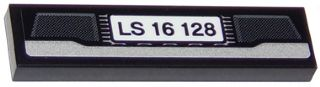 Lego Tile 1 x 4 with Black 'LS 16 128' and Ford F150 Raptor Lower Grille/Bumper Pattern (Sticker) - Set 75875