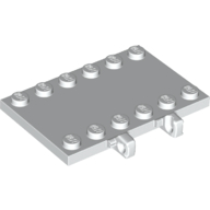 Lego Hinge Plate 4 x 6 with Two 1 x 6 Studs and Recessed 2 x 6 Middle / White