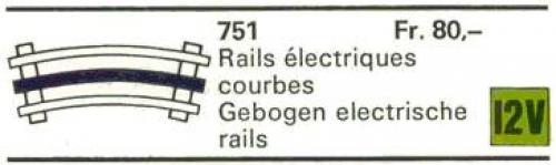 Lego 8 Curved 12V Conducting Rails