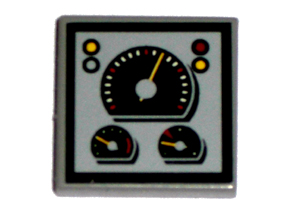 Lego Tile 2 x 2 with Speedometer and Gauges Pattern (Sticker) - Set 8280
