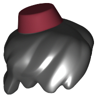 Lego Hair and Hat, Dark Red Fez / Black