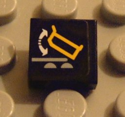 Lego Tile 1 x 1 with Dump Truck and Arrows Pattern (Sticker) - Set 8479
