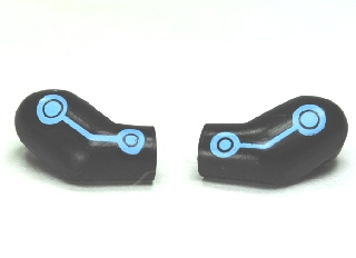 Lego Arm, (Matching Left and Right) Pair with Batman Electro Pattern / Black