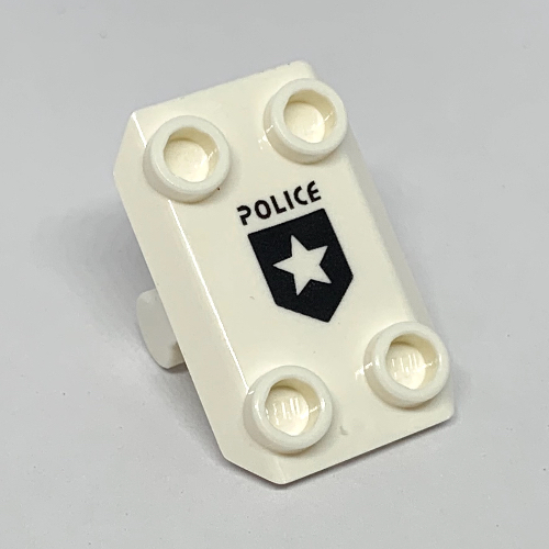 Lego Plate Special / Shield Rectangular with 4 Studs and Star and 'POLICE' Print