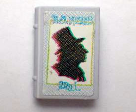 Lego Minifigure, Utensil Book 2 x 3 with Poet's Silhouette Pattern (Stickers) - Set 3290 / Light Violet