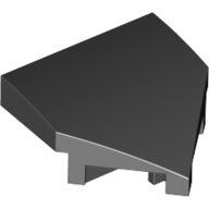 Lego Brick Wedged, Curved 2 x 2 with Stud Notches / Black