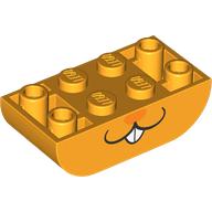 Lego Brick Curved Inverted 2 x 4 Double, Rabbit Face, Dark Orange Nose print