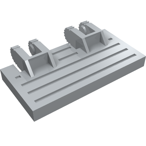 Lego Hinge Train Gate 2 x 4 Locking Dual 2 Fingers with Rear Reinforcements, 9 Teeth / Light Bluish Gray