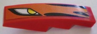 Lego Slope, Curved 4 x 1 with Headlight and Flames Pattern, Model Left (Sticker) - Set 8898