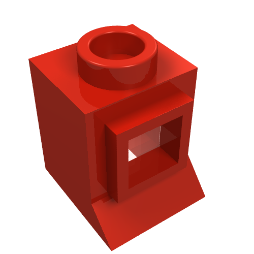 Lego Window 1 x 1 x 1 Classic with Long Sill [Complete] / Red