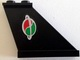 Lego Tail 4 x 1 x 3 with Octan-Space Logo Pattern on Right (Model Left Side) (Sticker) - Set 70816 / Black