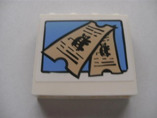 Lego Panel 1 x 4 x 3 - Hollow Studs with Bus Tickets Pattern (Sticker) - Set 3830