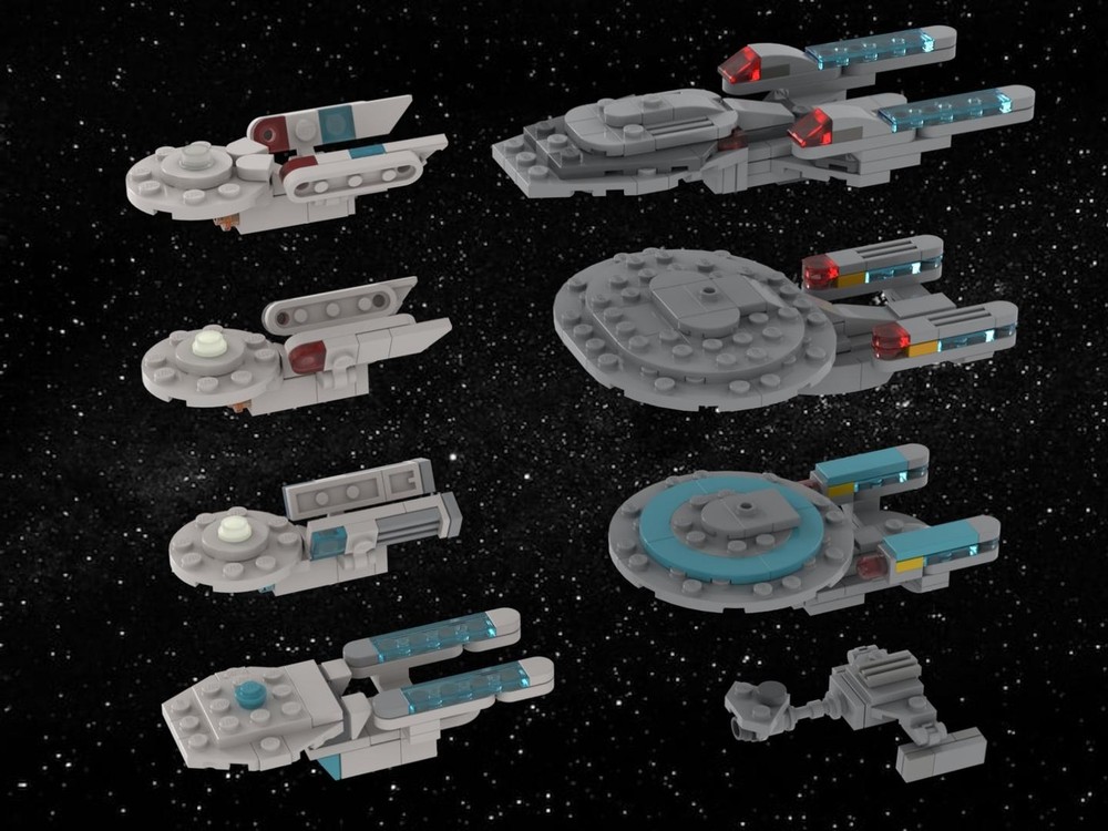 Lego Micro NCC-1701's and Klingon D7