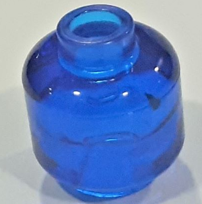Lego Minifigure, Head (Plain) / Trans-Dark Blue