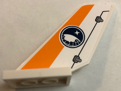 Lego Tail Shuttle with Arctic Logo and Orange Stripe Pattern on Both Sides (Stickers) - Set 60064 / White