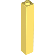 Lego Brick 1 x 1 x 5 with Solid Stud / Bright Light Yellow