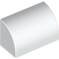 Lego Brick Curved 1 x 2 x 1 No Studs / White