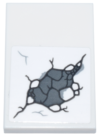Lego Tile 2 x 3 with Black, Dark Bluish Gray and Light Bluish Gray Wide Cracked Stone Pattern 1 (Sticker) - Set 76266