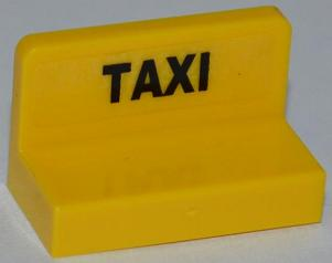 Lego Panel 1 x 2 x 1 with Black 'TAXI' Pattern on Inside (Sticker) - Set 7937
