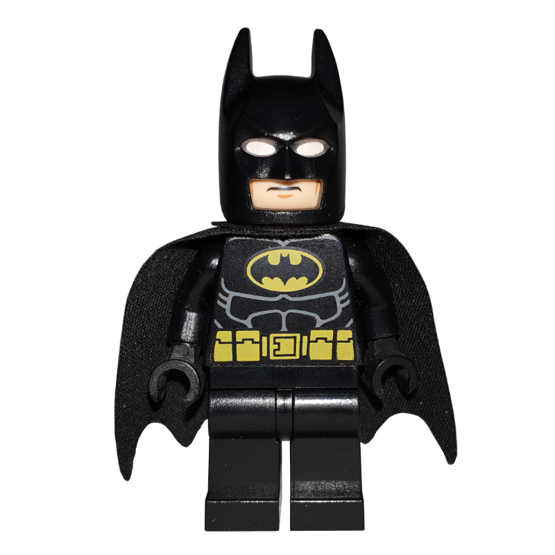 Lego Batman, Black Suit, Black Cape and Cowl, Yellow Batman Logo (56630 Cape) (3626b Head)