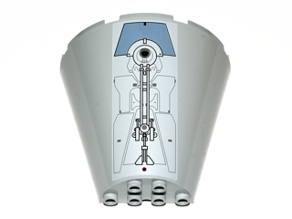 Lego Cone Half 8 x 4 x 6 with SW Escape Pod Pattern (Sticker) - Set 9490