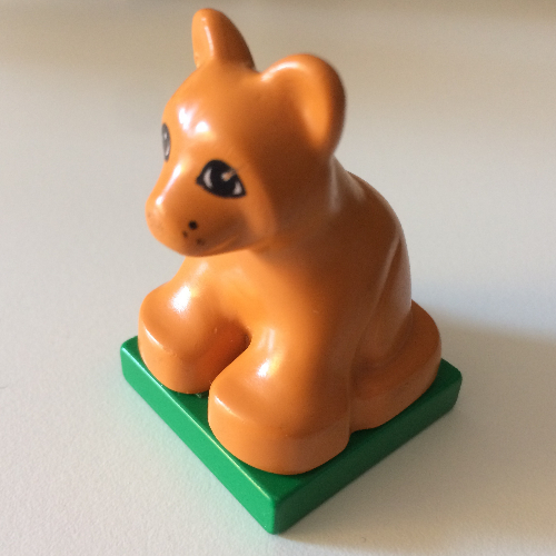 Lego Duplo Animal Lion Cub on Base / Bright Light Orange