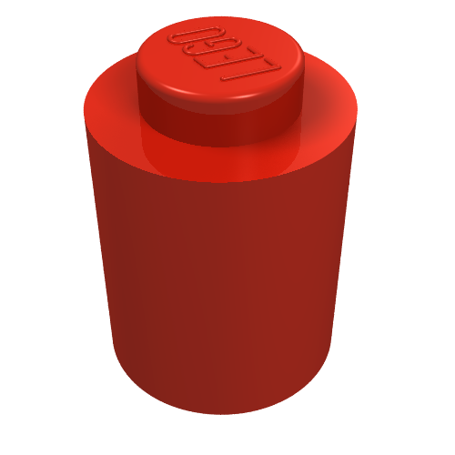 Lego Brick Round 1 x 1 Solid Stud, No Bottom Groove / Red