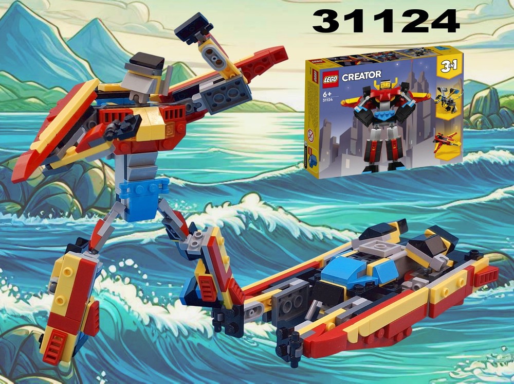 Lego Transformer Speedboat , alternative built of LEGO Creator 31124 :Super Robot