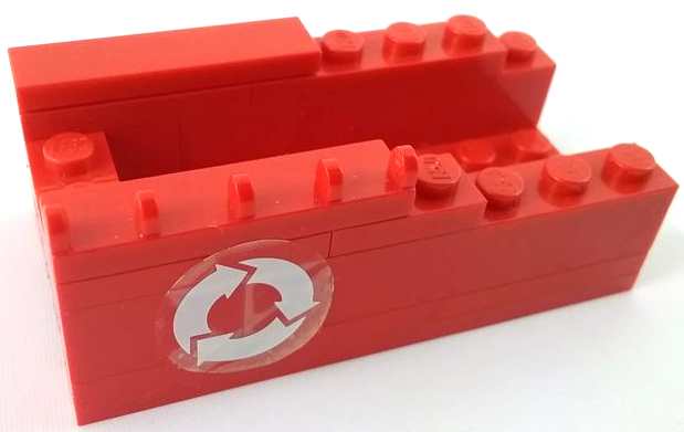 Lego Stickered Assembly 8 x 4 x 2 1/3 with White Recycling Arrows on Transparent Background Pattern on Both Sides (Stickers) - Set 6668