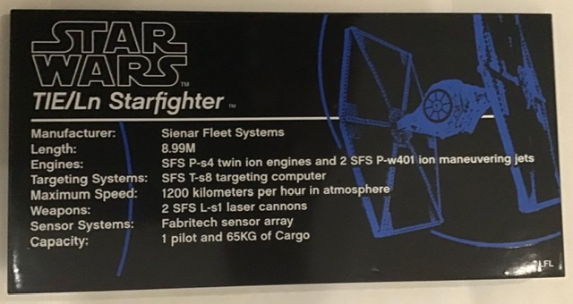 Lego Tile 8 x 16 with Bottom Tubes, Textured Surface with Star Wars TIE/Ln Starfighter Pattern (Sticker) - Set 75095 / Black
