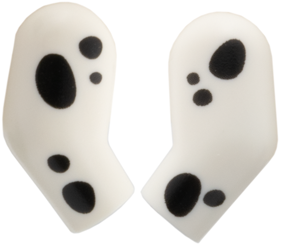 Lego Arm, (Matching Left and Right) Pair with Black Spots Pattern / White