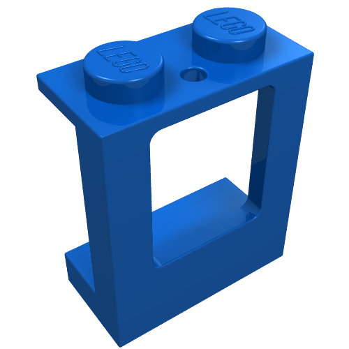 Lego Window 1 x 2 x 2 Plane, Solid Studs / Blue