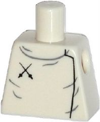Lego Torso Fencing Plastron with 2 Black Crossed Swords Pattern / White