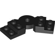 Lego Plate Angled 2 x 2 with Step and Hole in Center / Black