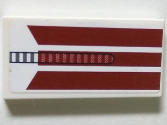 Lego Tile 2 x 4 with Triple Dark Red Stripes Pattern (Sticker) - Set 8085