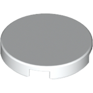 Lego Tile Round 2 x 2 with Bottom Stud Holder / White