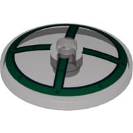 Lego Dish 4 x 4 Inverted [Radar] with Green Cross Print