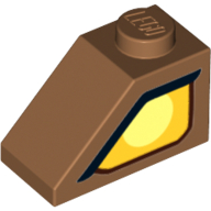 Lego Brick Sloped 45° 2 x 1 with Bottom pin, with right eye