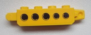 Lego Hinge Brick 1 x 4 Locking with 5 Holes Pattern on Both Sides (Stickers) - Set 9486 / Yellow