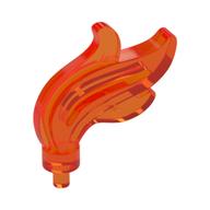Lego Flame / Headwear Accessory Plume / Feather, Triple Point / Trans-Neon Orange