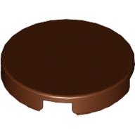 Lego Tile Round 2 x 2 with Bottom Cross / Reddish Brown