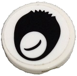 Lego Tile, Round 2 x 2 with Bottom Stud Holder with Black Panda Eye Closed with Fur Pattern (Sticker) - Set 80011