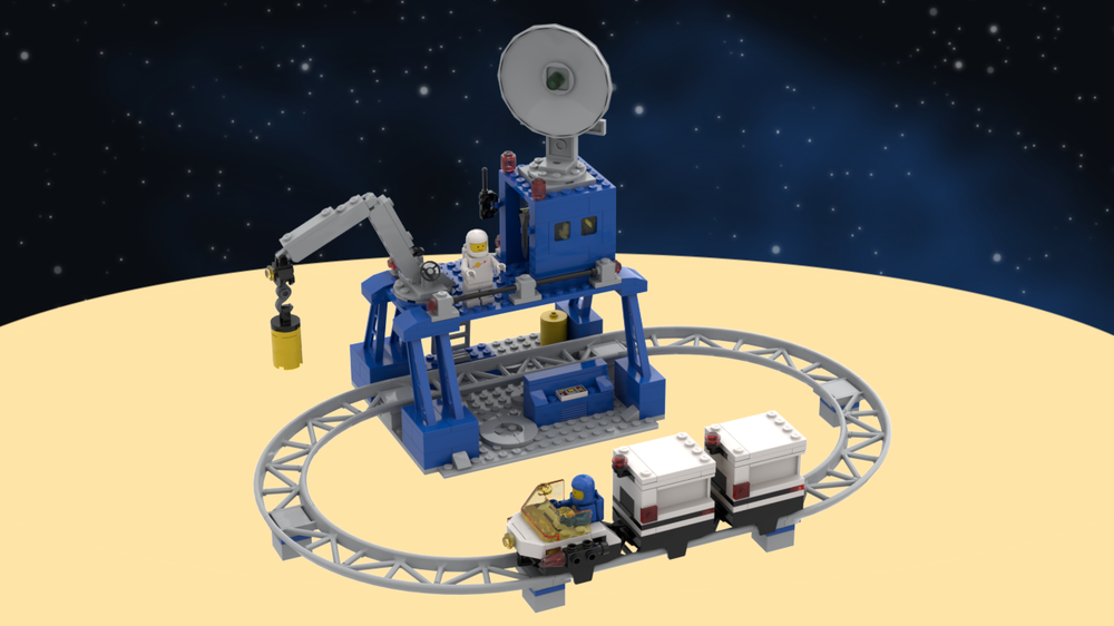Lego Classic Space Reimagined Rail Train Supply Station MOC