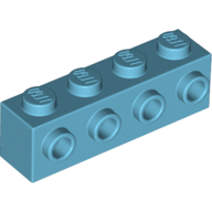 Lego Brick Special 1 x 4 with 4 Studs on One Side / Medium Azure